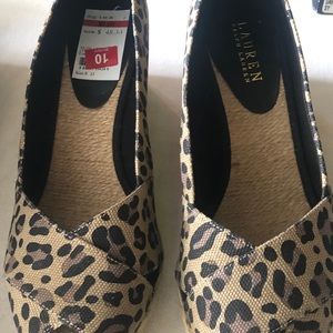 NEW SZ 10 Ralph Lauren Leopard Wedges